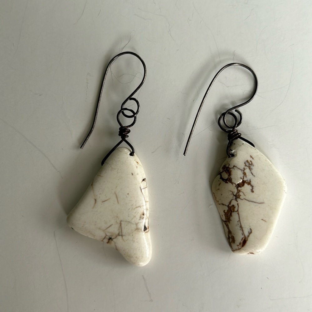 White Turquoise Earrings